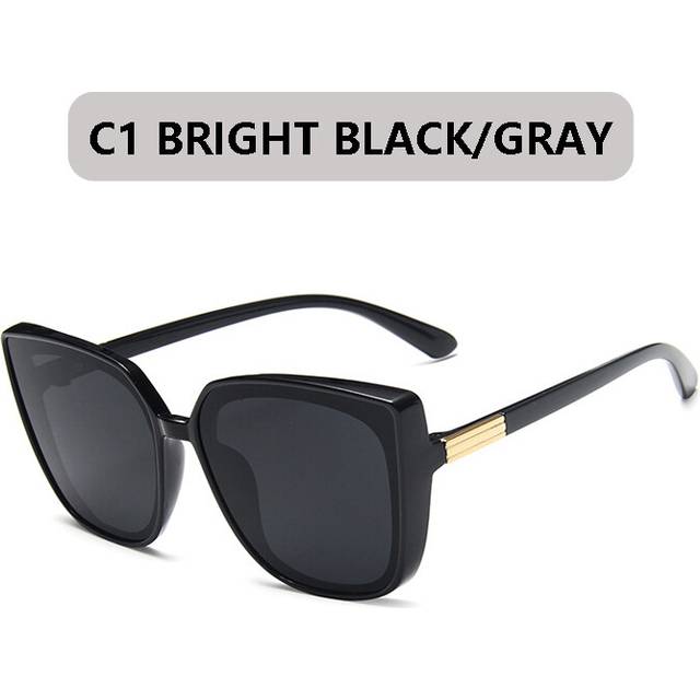 (C1, Square) Square Sunglasses Women Luxury Brand Big Frame Cat Eye  Sun Glasses Ladies Classic Vintage Goggle Female GlassesUV400