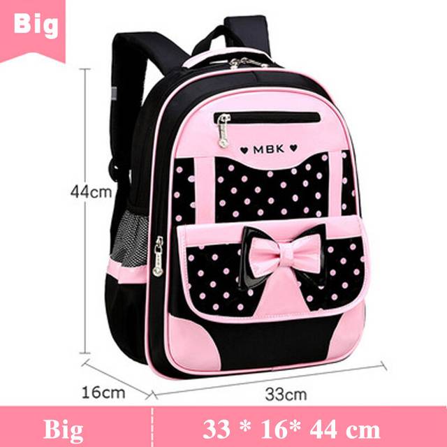 (Big Black) Girls School Backpack Children School Backpack 1 Grade Kids Book Bag