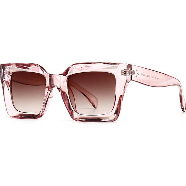 (Tea pink tea, As the picture) Retro Cat Eye Women Sunglasses Brand Designer Blue Purple Square Sun Glasses Men Shades UV400 Female Nails Eyewear