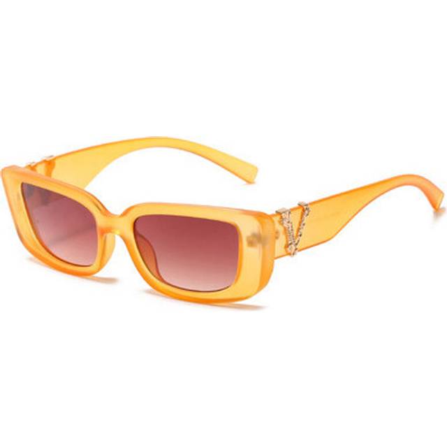 (yellow tea, As shown) 2024 Vintage Small Cat eye Sunglasses For Women's Men's Retro Brand Designer Women Sun Glasses Square Eyewear Oculos De Sol