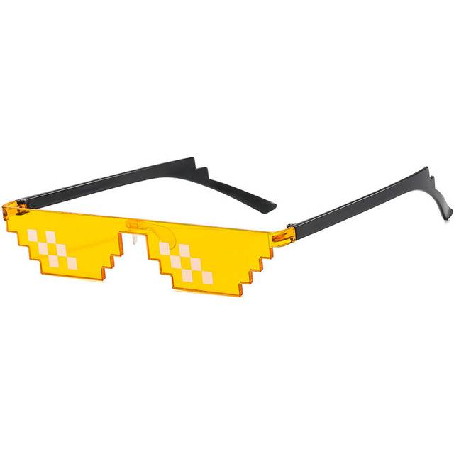 (A2) Pixel Mosaic Sunglasses Men Women Funny Retro Eyewear Unisex Birthday/Party Cosplay Gamer Robot UV400 Sun Glasses
