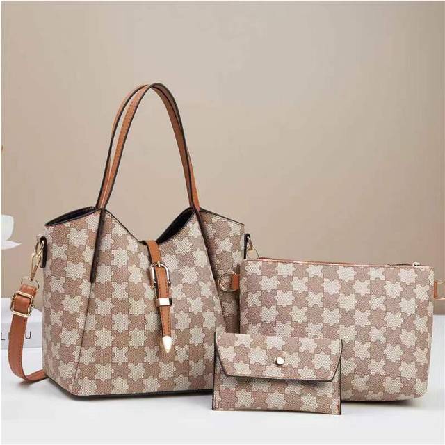 (Puzzle Khaki) Versatile Fashionable Crossbody Bag With Elegant Floral Patterns And Medium Size For Daily Use