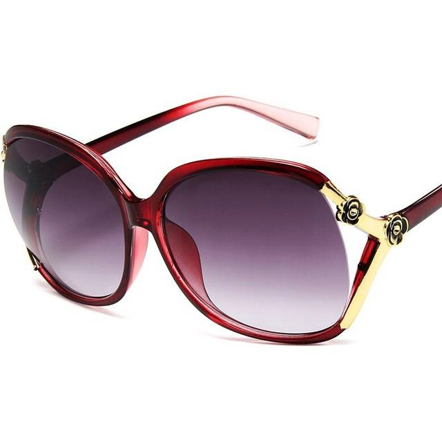 (Red, as picture) Sexy Cat Eye Sunglasses Women Vintage Retro Shaped Sun Glasses Female Eyewear Gray Gradient Sunglasses Brand Designer