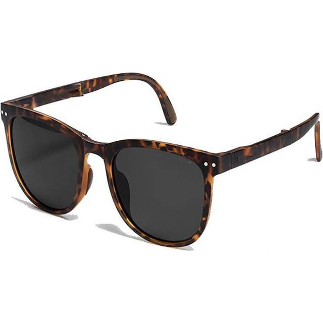 (Leopard Grey) Portable Folding Square Sunglasses Unisex New Large Frame Sun Glasses Outdoor Trendy Brand Designer UV Protection Eyewear