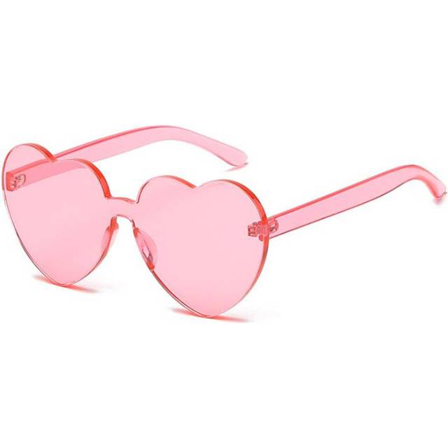 (Pink, Other) Rimless Sunglasses for Women Heart Eyewear Blue Gray Red Green Pink Female Sun Glasses UV400  Eyeglasses