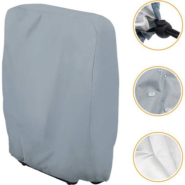 Outdoor Zero Gravity Folding Chair Cover Waterproof Dustproof Lawn Patio Furniture Covers All Weather Resistant-Grey-W96*H85cm