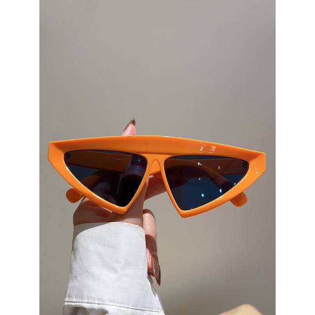 (orange-black, as picture shows) Triangle Shape Sunglasses Men Women 2023 Futuristic Goggle Eyewear Trendy Luxury Brand Designer UV400 Sun Glasses
