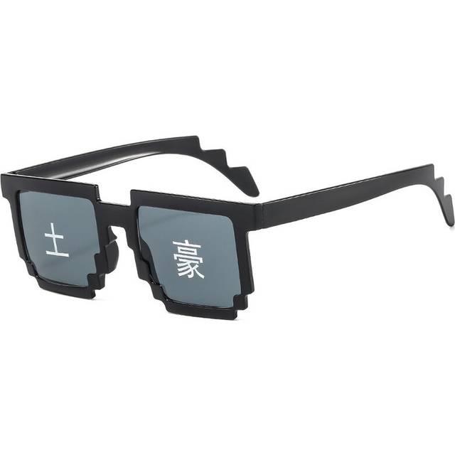 (B2) Pixel Mosaic Sunglasses Men Women Funny Retro Eyewear Unisex Birthday/Party Cosplay Gamer Robot UV400 Sun Glasses