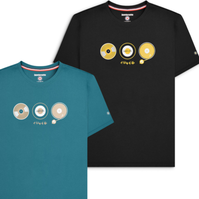 Lambretta mens vinyl short sleeve cotton t-shirt graphic top casual tee