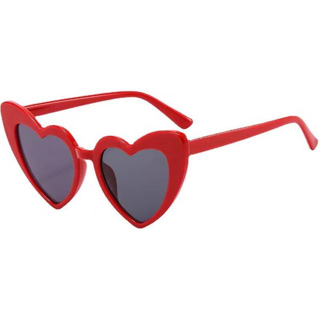 (12) Love Heart Sunglasses Retro Big Frame Women Sunglasses UV400 Protection Summer Shades Eyewear Retro Cat Eye Vintage Sun Glasses