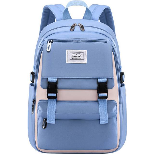 (Blue) school Backpack for teenage girls purple pink light blue backpack waterproof