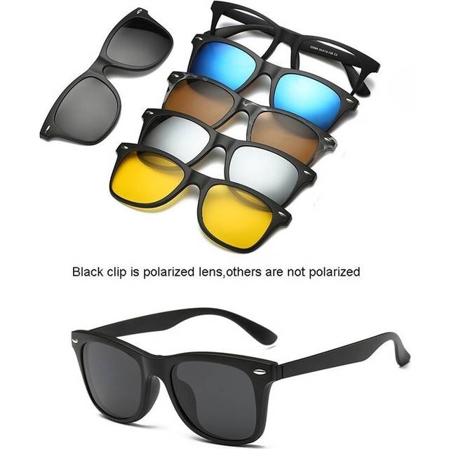 (2208A) 6 In 1 Custom Men Women Polarized Optical Magnetic Sunglasses Clip Magnet Clip on Sunglasses Clip on Sun Glasses Frame