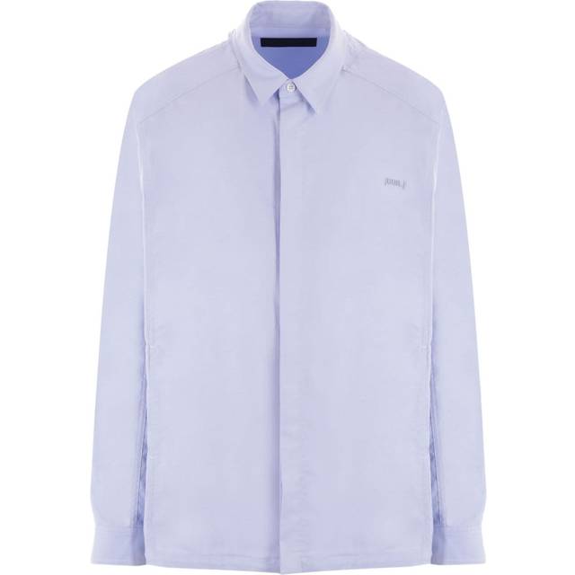 Juun.J - embroidered-logo shirt - men - Cotton - 48 - Blue