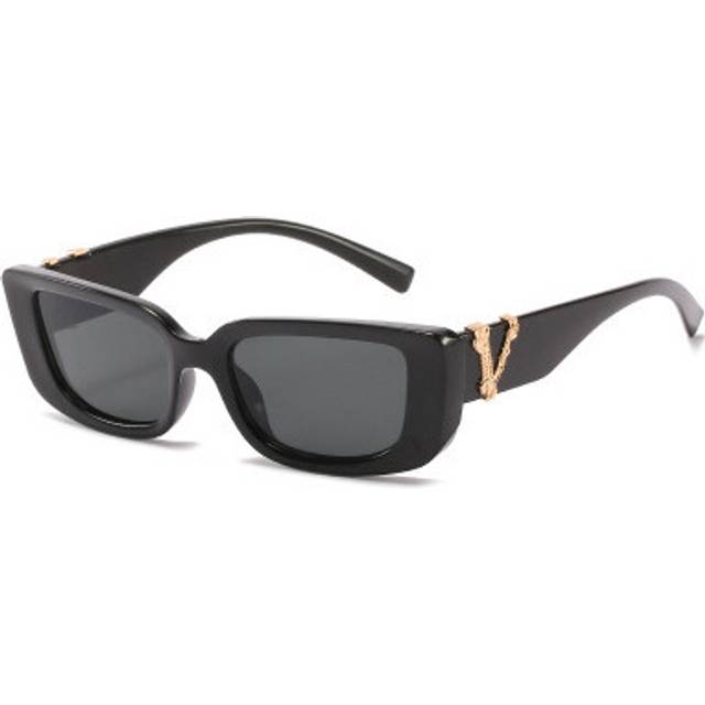 (black gray, As shown) 2024 Vintage Small Cat eye Sunglasses For Women's Men's Retro Brand Designer Women Sun Glasses Square Eyewear Oculos De Sol