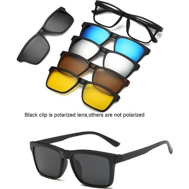 (2202A) 6 In 1 Custom Men Women Polarized Optical Magnetic Sunglasses Clip Magnet Clip on Sunglasses Clip on Sun Glasses Frame