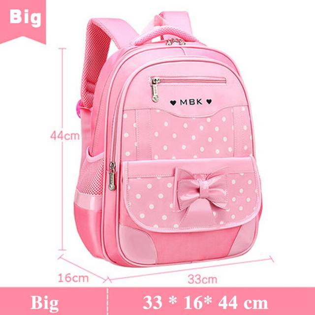 (Big Pink) Girls School Backpack Children School Backpack 1 Grade Kids Book Bag