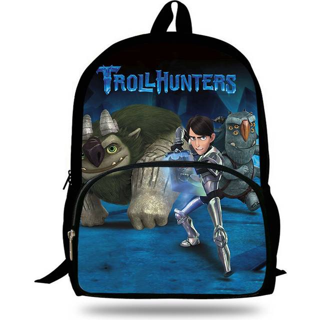 (backpack3) 3pcs/set School Backpack For Teen Girls&boys School Backpack Cartoon Trollhunters