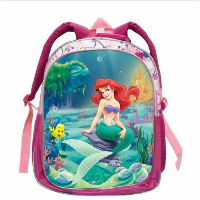(as pictures14) Little Mermaid Ariel Princess Backpack Kids School Backpack Schoolbag