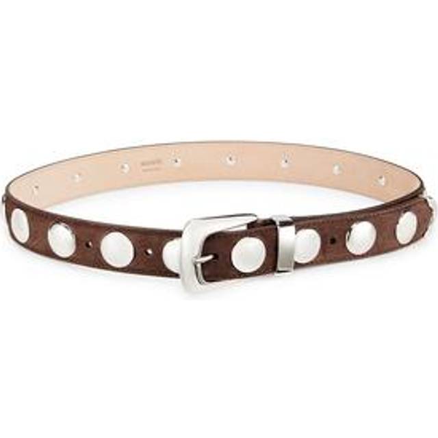 3cm Benny Suede & Stud Belt - Brown (70)