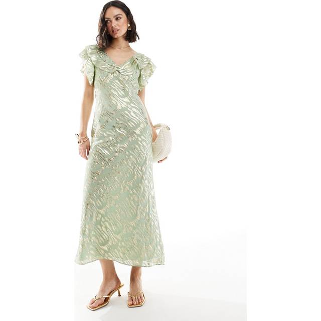 Never Fully Dressed Tilda Chiffon Dress - UK 12 - Green