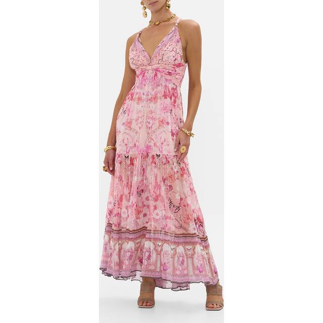 Bead Strap Gathered Panel Dress Botanical Novella, L