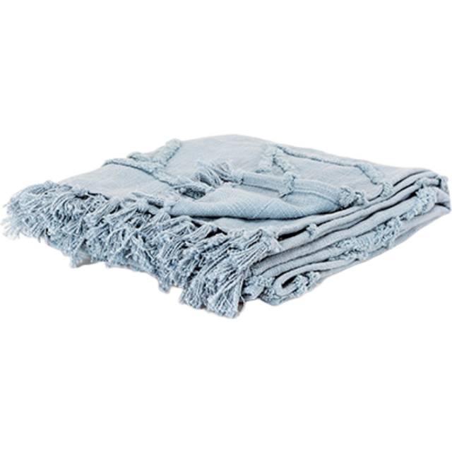Light Blue Woven 100 Woven Textured Cotton Throw Blanket