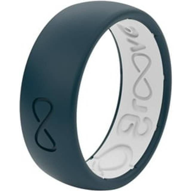 Groove Life Solid Anchor/White Ring - Breathable Silicone Wedding Rings for Men  Lifetime Coverage  Unique Design  Comfort Fit Ring - Size 9