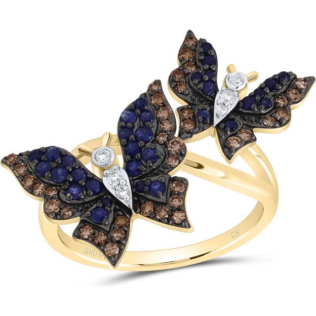 GND 181964 0.37 CTW Diamond CN 0.37 CT Round-BS Natural Gem Butterfly Ring