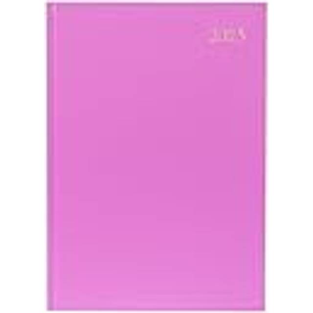Essential 2025 Business Diary - A4 Week to View Planner with Leathergrain Hardback Cover - Pink - ESSA43.50-25
