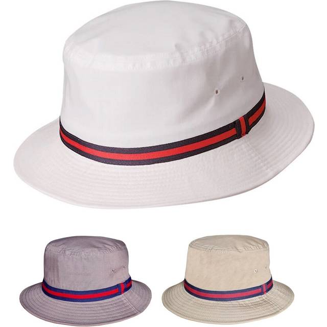 Packable poplin bucket hat water repellant sun hats grey, tan white - dorfman