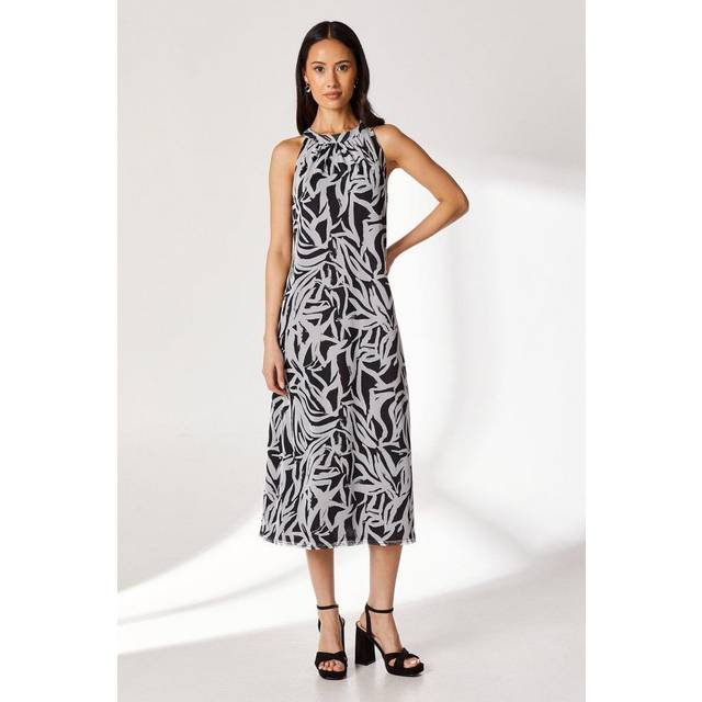 Principles womens swing dress mono sleeveless geometric midi