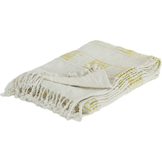 Yellow Woven Cotton Throw Blanket