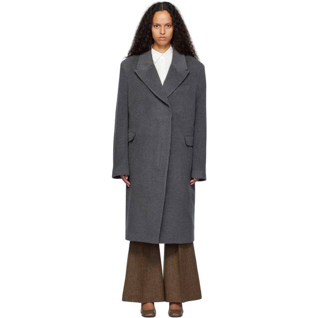 REMAIN Birger Christensen Gray Heavy Wool Long Coat - 514 Castlerock - FR 34