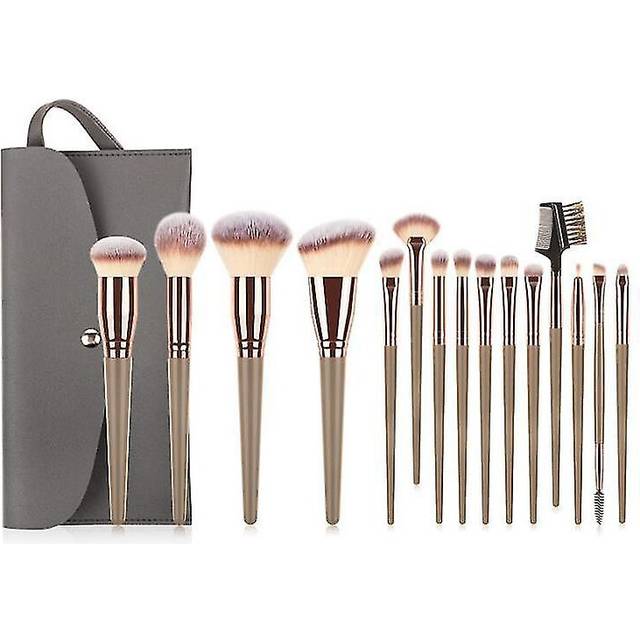 Makeup Brushes Set 15pcs Makeup Brushes Kit With Bag Foundation Blending Brush Face Powder Blush Concealers Eye Shadows Eyebrow Brush Eyelash Brush