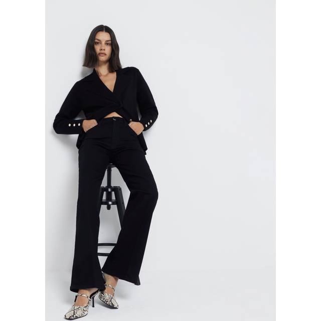 River Island – Svarta jeans med vida ben-Svart/a