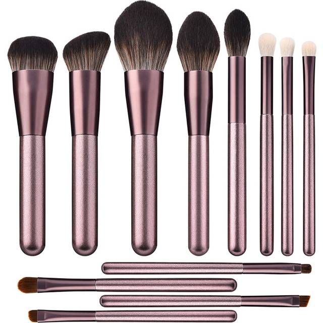 12 Pack Makeup Brushes, Premium Professional Makeup Brush Sets Synthetic Cosmetic Brushes for Foundation Blending Blush Powder Blush