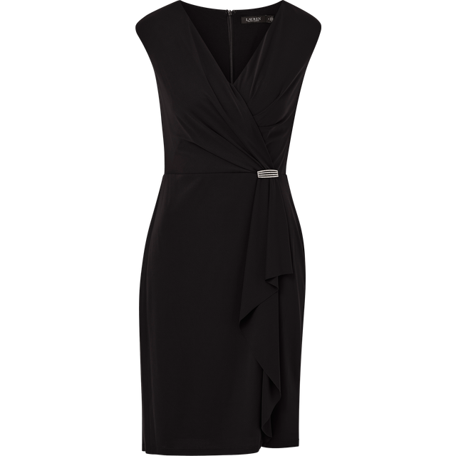 LAUREN RALPH LAUREN Jersey Cap-Sleeve Cocktail Dress |Svart |40