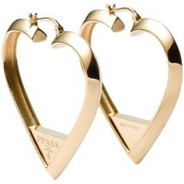 Prada Heart Hoop Earrings - Metallic - One size