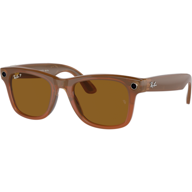 Ray - Ban Unisex Meta RW4006 Wayfarer 670683 Sunglasses Injected Brown Brown Squared Polarized