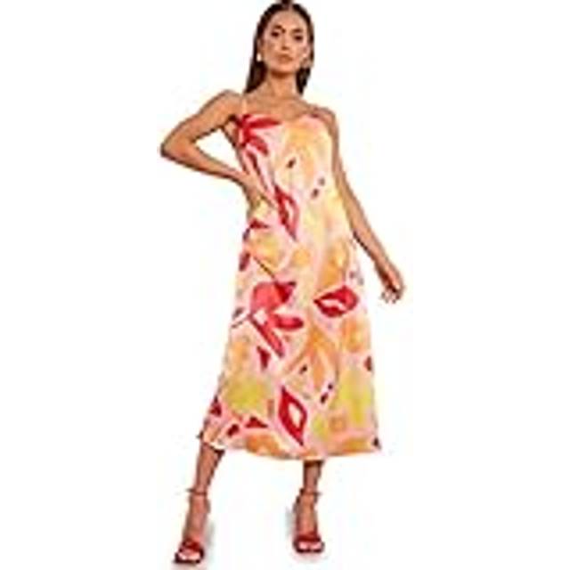 Cami Strap Floral Midi Slip Dress in Pink - 6