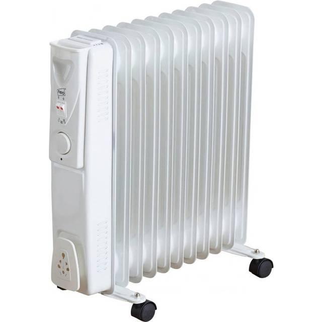 Electric 2500W 11 Fin Oil Filled Radiator Heater - White - One Size