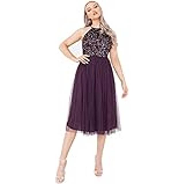 Maya Deluxe Halterneck Embellished Sequin Midi Dress