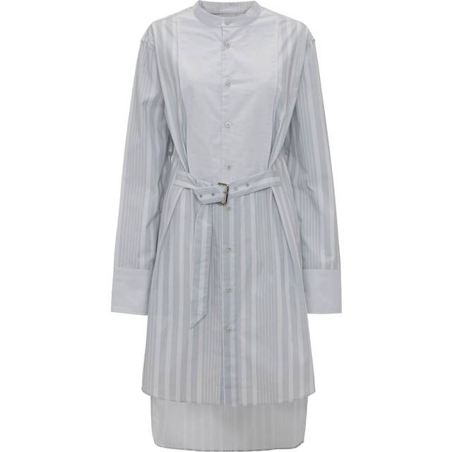 JW Anderson - belted tuxedo shirtdress - women - Cotton - 8 - Grey