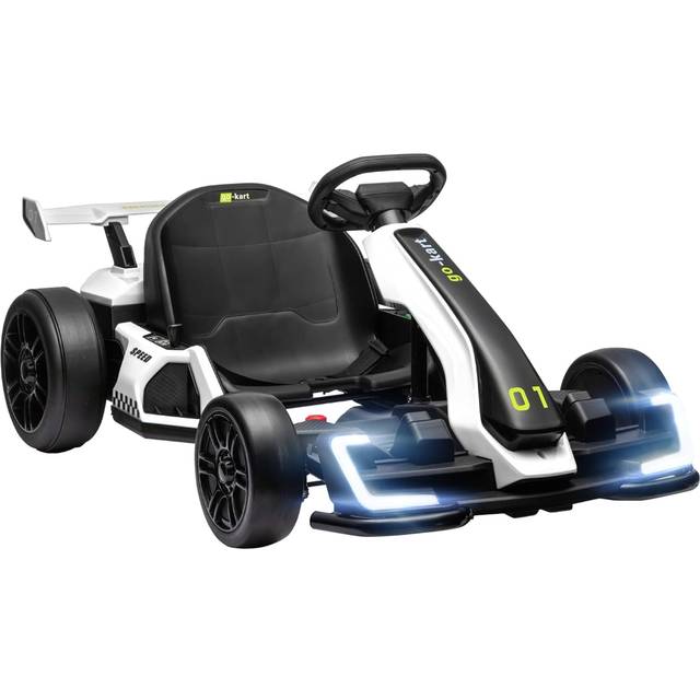 HOMCOM 24V White Electric Go Kart For Kids With Adjustable Seat - White | TJ Hughes