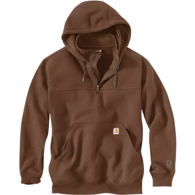 Carhartt Men's Rain Defender Loose Fit Heavyweight Quarter-Zip Sweatshirt  Mocha Heather