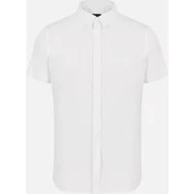 Armani Exchange för män. 8NZCBFZN10Z0113 Kortärmad poplinskjorta vit (L), Casual, Bomull, Kort ärm - Vit (L)