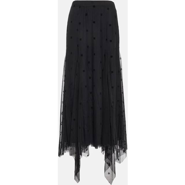 Jupe asymétrique en tulle 4G - noir - 34