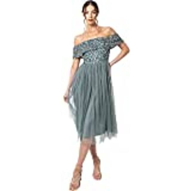 Bardot Embellished Midi Dress - Teal - 6
