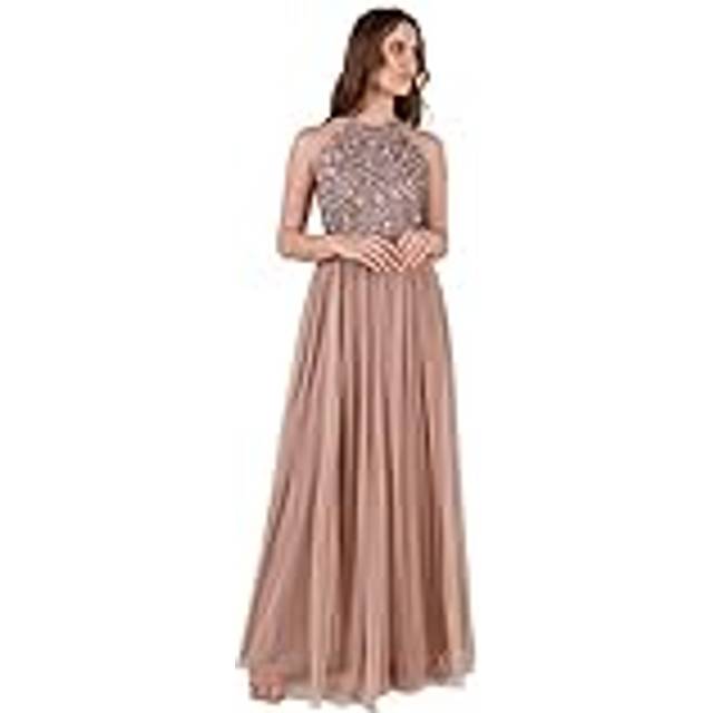 Maya Deluxe Halterneck Embellished Sequin Maxi Dress