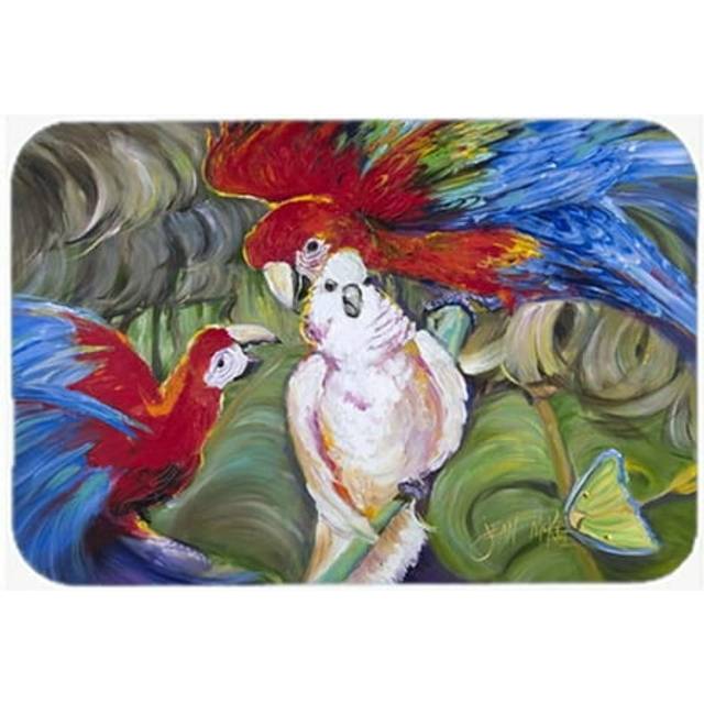 Carolines Treasures  Menage-A-Trois Parrots Glass Cutting Board, Large